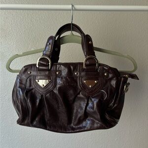 Chocolate Brown Leather Satchel Handbag